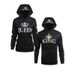 Couple wear QUEEN KING printed hooded long-sleeved couple wear sweatshirt for men and women_ipsvogv.com