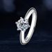 Classic Six Claw D Color Mosang Stone Silver Plated Gold T Family Diamond Ring for Women_ipsvogv.com