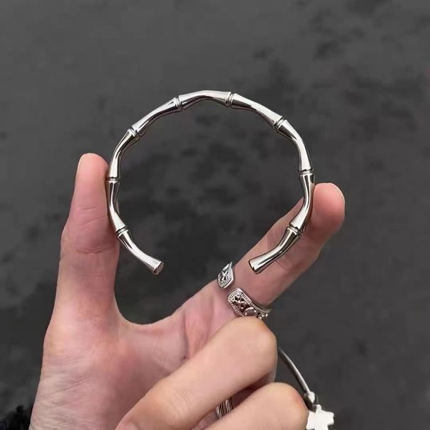 Unisex Retro Winding Cross Bracelet Trend Personality Titanium Steel No Fading Bamboo Bracelet Trendy Temperament Senior Couple_ipsvogv.com