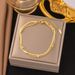 New Fashion Stacked Stainless Steel With Gold Plated Round Bead Jewelry Snake Chain Necklace For Women_ipsvogv.com