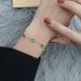 New Fashion Trend Grandmother Green Diamond Bracelet Women, Zircon Inlaid With Fresh Titanium Steel Necklace For Women_ipsvogv.com