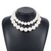 N11500 Exaggerated Pearl Charm Choker Double layered Beaded Cool Wind Necklace_ipsvogv.com