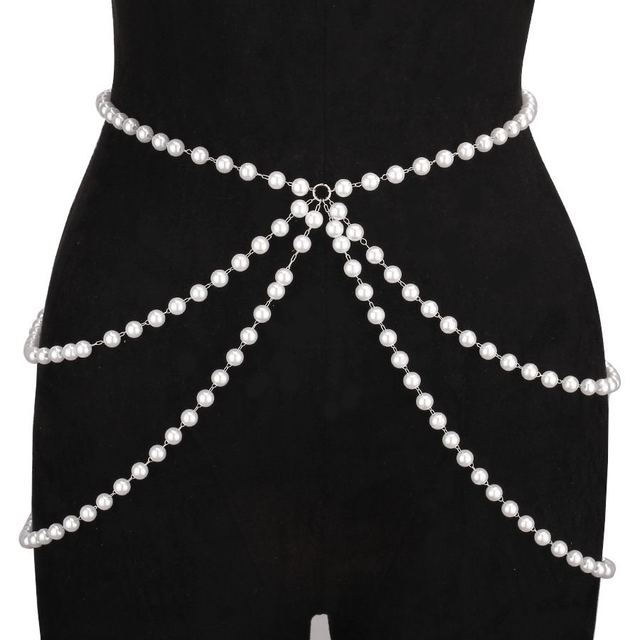 Jewelry Vacation Instagram Style Pearl Multi-layer Waist Fashion Tassel Body Chain_ipsvogv.com