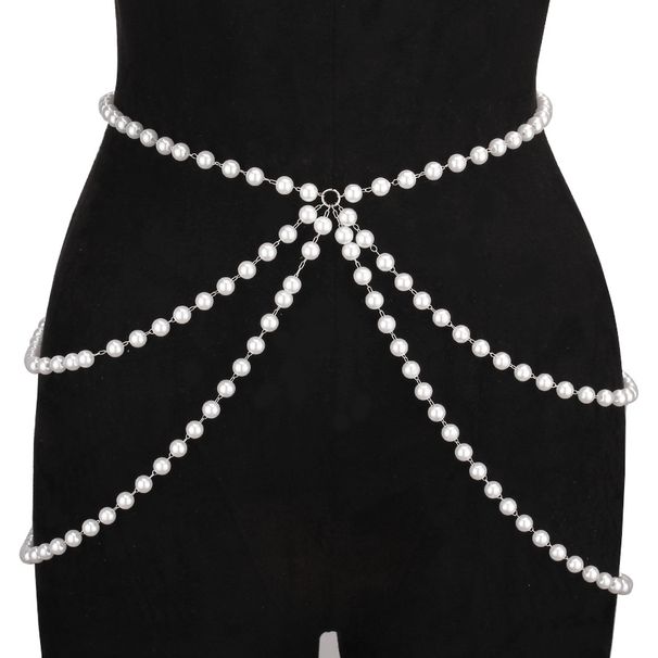 Jewelry Vacation Instagram Style Pearl Multi-layer Waist Fashion Tassel Body Chain_ipsvogv.com