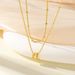 Brass Real Gold Electroplating Multi Layer Smooth 26 English Letters Personalized Pendant Ladies Necklace_ipsvogv.com