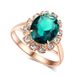 Classic jewelry AAA zircon micro inlaid emerald ring rose gold plated wedding jewelry_ipsvogv.com