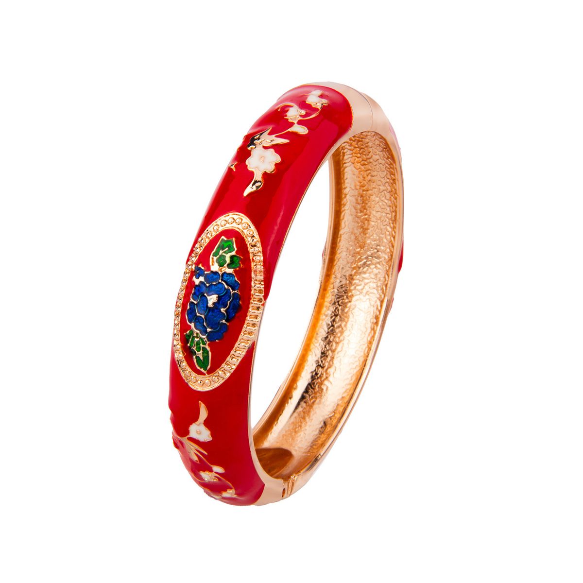 Alloy Bracelet, Rich Peony Flower Open Bracelet, Ethnic Style Jewelry, Women's Oil Drop Bracelet_ipsvogv.com