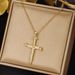 Hip Hop Cross Necklace Micro Set Zircon Gold Personalized Collar Chain Commuting Nail Pendant_ipsvogv.com