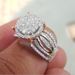 Unisex new micro diamond studded rose gold plated two tone ring luxury banquet engagement ring_ipsvogv.com