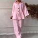 Women's Clothing 2 piece Set Large Size Cotton and Linen Shirt Set High Waist Loose Pants_ipsvogv.com