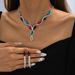 Jewelry Personalized Color Horse Eye Water Drop Necklace Tassel Earrings Bridal Set Jewelry_ipsvogv.com