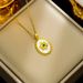 New round Brand advanced retro white fritillary flower elegant light luxury clavicle chain real gold titanium steel chain_ipsvogv.com