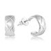 Earrings sterling silver Internet celebrity high end French diamond wave pattern light gold simple semi circular C shaped earrings_ipsvogv.com