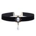 Gothic Court Velvet Ribbon Butterfly Beauty Head Necklace Choker Clavicle Chain For Women_ipsvogv.com