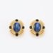 Vintage oval cat eye stone earrings with a high-end feel, niche luxury women's earrings, silver needles_ipsvogv.com