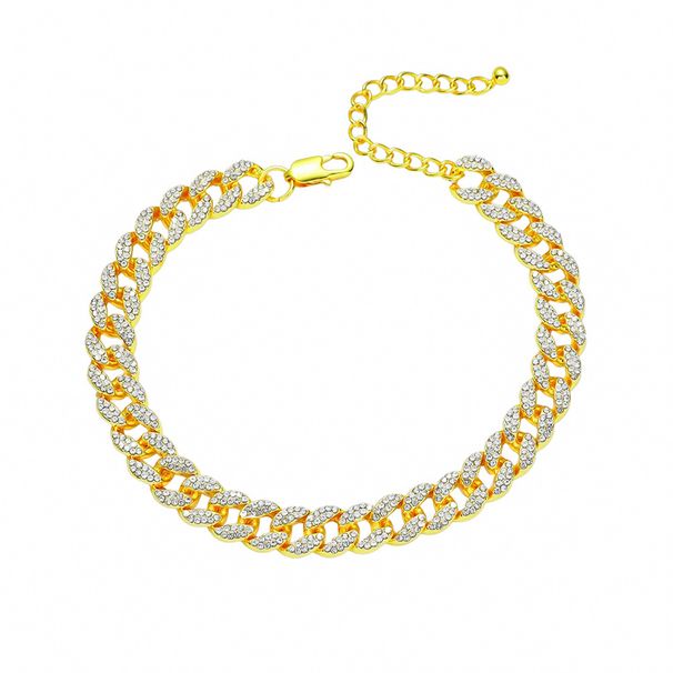 Hip Hop Full Cuban Feet Chains, Men's and Women's Trendy Footwear, Diamond Inlaid Fashion Accessories Anklet_ipsvogv.com