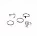 Moon, Stars, Black Rings, 5-piece Set Of Combination Rings For Women_ipsvogv.com