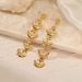 Women’s Jewelry Set Fashion Star Moon Stainless Steel Earrings Personality Trend Long Popular Gold Plated Pendant Earrings For Women_ipsvogv.com