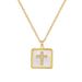 【 】 Square Cross Luxury Charm Gorgeous Full Diamond Necklace Women's Versatile Clavicle Titanium Steel Chain_ipsvogv.com