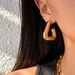 INS Fashionable Niche INS Retro Titanium Steel Triangle Balance Beam Earrings_ipsvogv.com