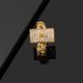 Fashionable Cuban Chain Open Couple Personalized Hip Hop Matte Cute Monaco Set Zircon Copper Ring_ipsvogv.com