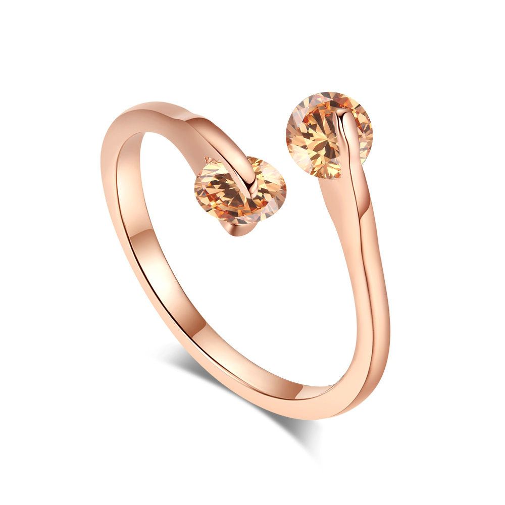Classic jewelry, fashionable open ring, zircon platinum plated women's jewelry 5 colors optional_ipsvogv.com