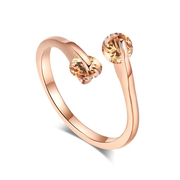 Classic jewelry, fashionable open ring, zircon platinum plated women's jewelry 5 colors optional_ipsvogv.com