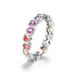 Love color zirconium ring female S925 silver inlaid color gem finger ring fashion all match_ipsvogv.com
