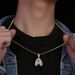 Hot Selling Men's Jewelry Fashion 26 Letters Pendant Necklace Diamond Clavicle Necklace_ipsvogv.com