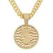 Hip Hop Full Diamond US Dollar Round Card Hollow out Pendant Cuban Chain Necklace Men's Cool and Dominant Exaggerated_ipsvogv.com