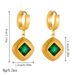 Niche vintage gold plated diamond square Circle chain stainless steel bracelet earrings necklace set party accessories_ipsvogv.com