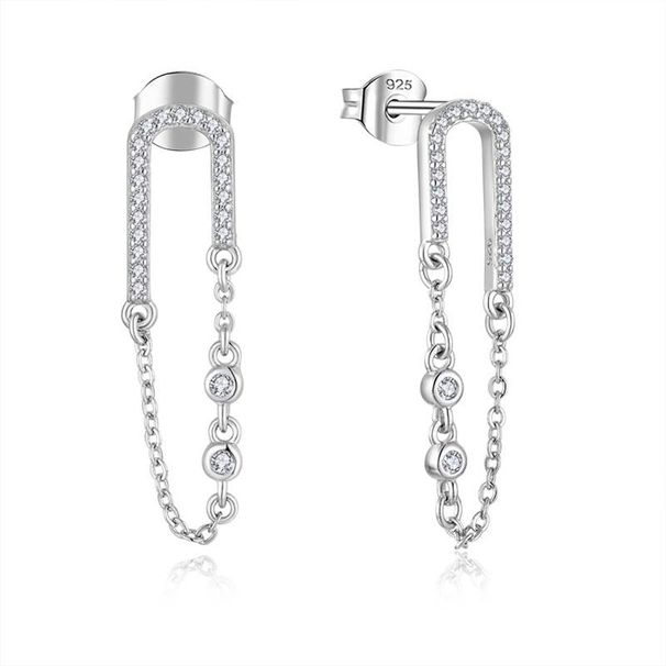 Earrings sterling silver jewelry chain zircon earrings female jewelry silver jewelry processing_ipsvogv.com