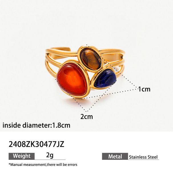 tiger eye stone titanium steel ring cross border stainless steel red agate high grade natural stone rings jewelry_ipsvogv.com