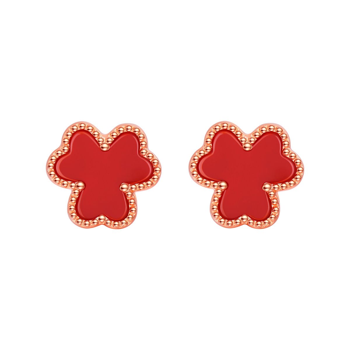 Women's Jewelry Ferris Wheel Original S925 Sterling Silver Jewelry Five Flower Clover Bracelet All Match High Grade Red Agate_ipsvogv.com
