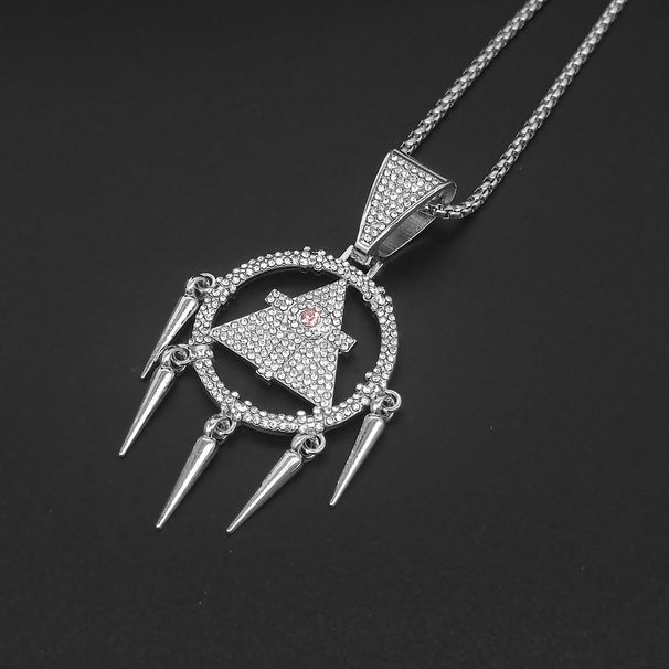 Rap Singer Same Game King Millennium Wisdom Wheel Triangle Geometric Full Diamond Hip Hop Pendant Necklace_ipsvogv.com