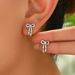 Ins Japanese and Korean style high-end women's niche inlaid zircon bow design earrings, internet famous earrings_ipsvogv.com