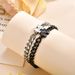 Hot Selling Stainless Steel Inlaid Diamond Puzzle Valentine's Day Heart Bracelet Black And White Simple Style Couple_ipsvogv.com