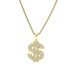Exaggerated hip-hop, domineering US dollar symbol necklace, alloy inlaid diamond, personalized men's trendy pendant_ipsvogv.com