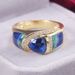 handsome Powerful And Men's Blue Natural Ring Block New Creative Silver Hainan Women's Diamond_ipsvogv.com