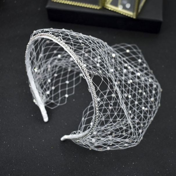 Sparkling Crystal Veil Hairband For Women - Elegant Bridal Headpiece With Dense Rhinestone Mesh, Perfect For Weddings, Parties, And Special Occasions_ipsvogv.com