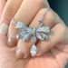Full Diamond Zircon Bow Pendant With Water Droplets, And Versatile Necklace, Women's Collarbone Chain, New Neckchain,_ipsvogv.com