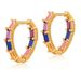 Colored zircon series light luxury earrings plated with K real gold color preserving retro peach heart round earrings_ipsvogv.com