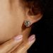 Green moss stone jewelry set S925 silver earrings women's water grass agate earrings fashionable_ipsvogv.com