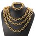 Popular New Square Cuban Necklace Rap Singer Hip Hop Rock Bracelet Trendy Men's Fashion Accessories_ipsvogv.com
