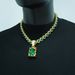 Unisex Hot Selling Personality Retro Ocean Heart Rectangular Brand Gemstone Men's Pendant Necklace Men's And Women's Sweater Chain_ipsvogv.com