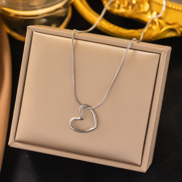 Hollow Out Peach Heart Necklace For Women, Trendy, Sweet, Spicy Girl, Student, Simple Collarbone Chain, Niche Design_ipsvogv.com