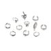 New Combination Ring Personalized Snake Shaped Star Flower Hollowed Out Opening 11 Piece Set_ipsvogv.com