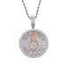 Men's Hip Hop Style Circular Pendant Necklace With ALLHUSTLE NO LUCK Lettering - Brass Chain For Trendy Streetwear Look_ipsvogv.com