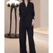 Women's Clothing High grade sun proof suit in summer chiffon splicing two piece jacket, high waist wide leg trousers, two piece suit_ipsvogv.com