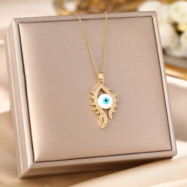 Titanium Steel Necklace, Devil's Eye Pendant, Niche, Light Luxury, Versatile Collarbone Chain Accessory_ipsvogv.com